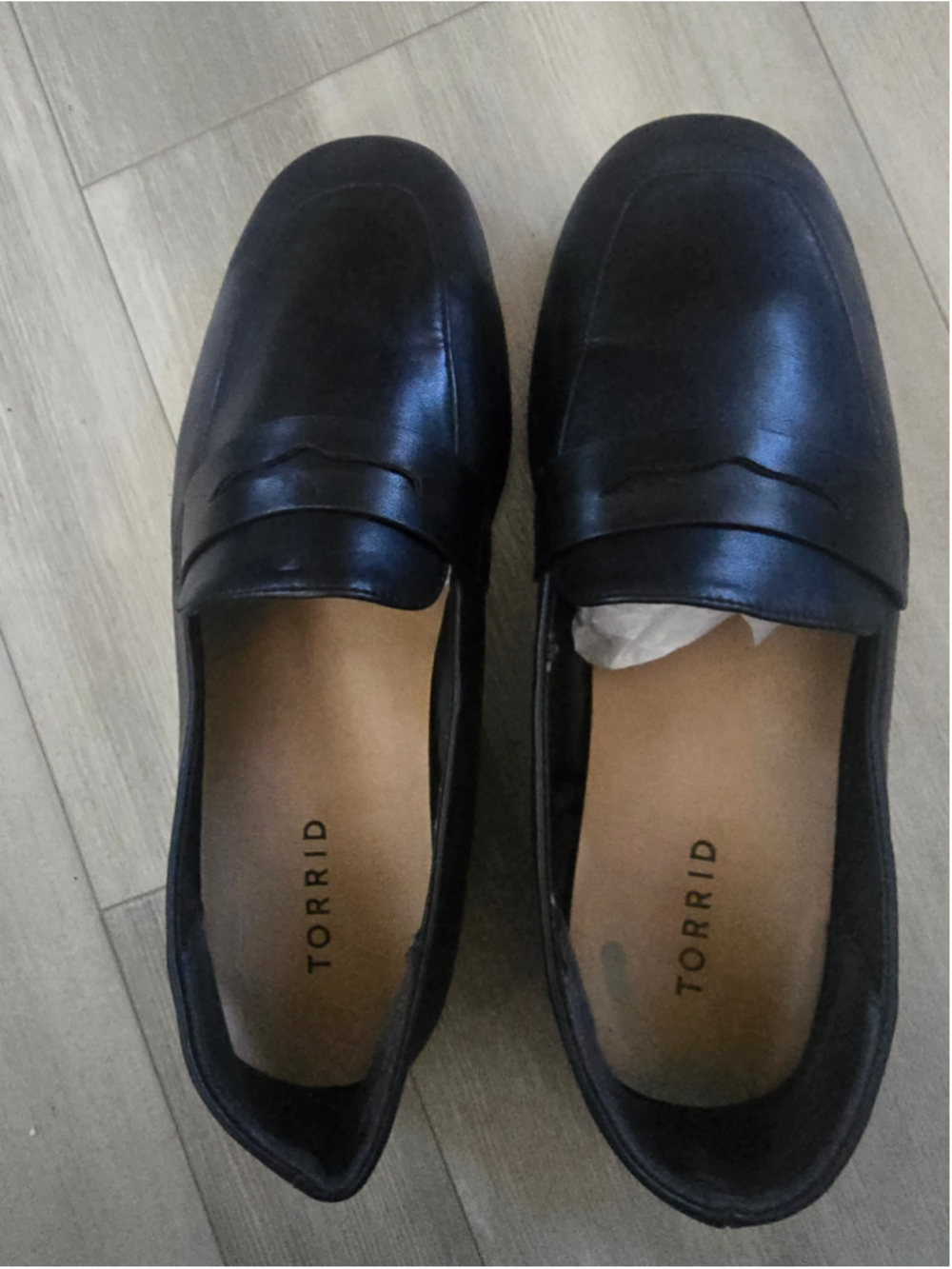 Torrid 9 WW Black Faux Leather Penny Loafers